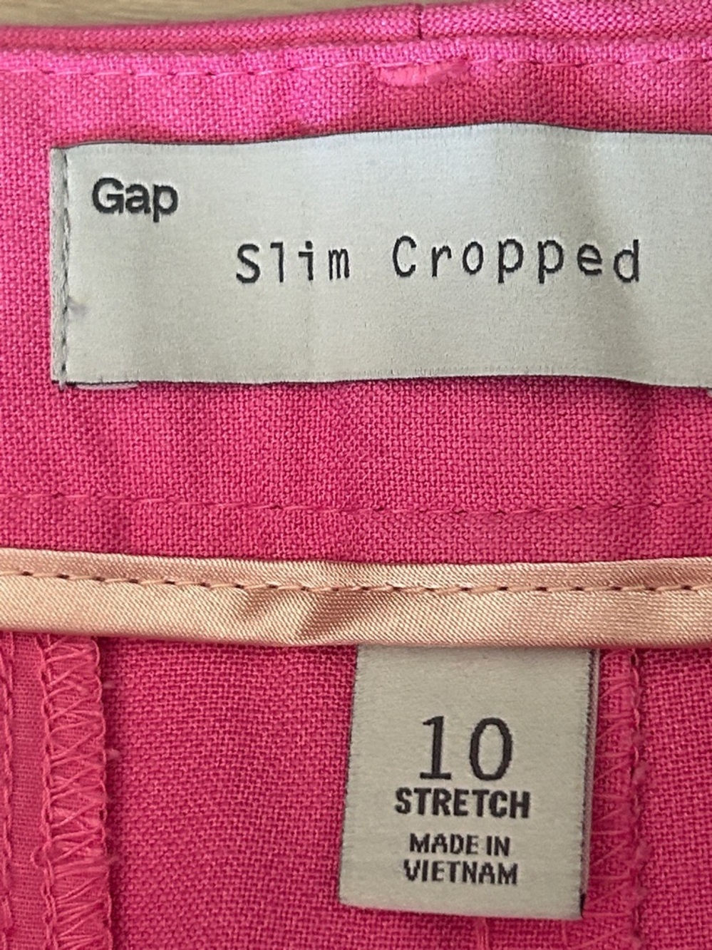 Gap Slim Crop Tailored Ankle Pants 10 Pink Stretch Career Barbie Preppy Vintage - Picture 2 of 16
